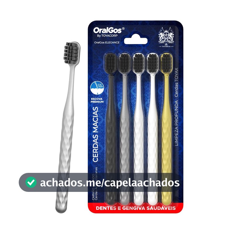 OralGos Escova de Dente Adulto, Macia, 5 Unidades para Gengivas Sensíveis