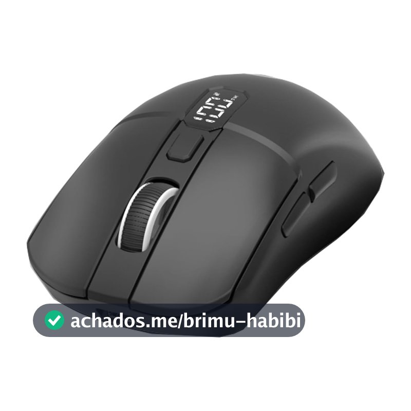 Mouse Sem Fio M30, 3 Modos (Bluetooth 5.2 + 2.4GHz USB), Tela LED, Recarregável Tipo-C, 4 DPI (800-2400), Clique Silencioso, Design Ergonômico 69g, Compatível com PC, Mac, Notebook -Preto