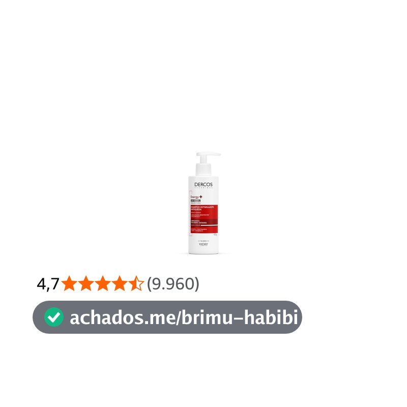 Vichy Dercos Energy+ Shampoo Antiqueda Estimulante com Aminexil 1.5%, 400g