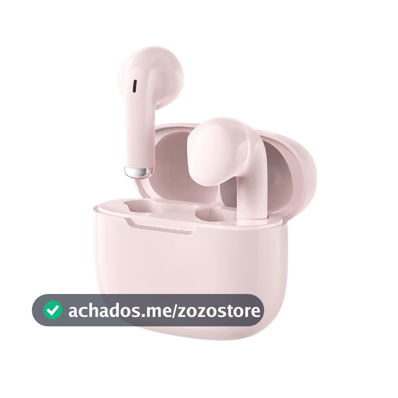 Fone de Ouvido Bluetooth 5.3, Graves Potentes, Drivers de 13mm, 14H de Reprodução, Resistência à Água, Fone sem fio tws (rosa)