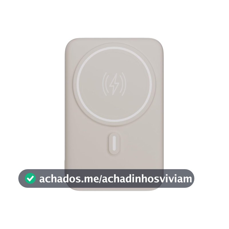 Geonav Power Bank, Carregador Portátil Universal por Indução 10.000mAh, Carregamento rápido, Suporte Dobrável, Compatível com MagSafe® PB10MAGOW Off White