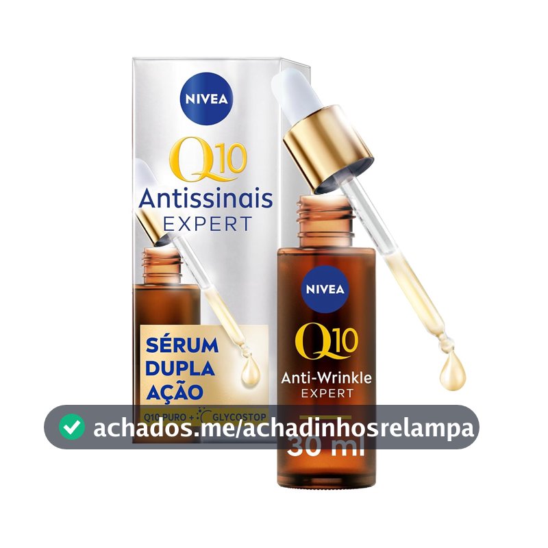 NIVEA Q10 Sérum Antissinais Expert Dupla Ação 30ml, Previne e Reduz Rugas, Renova a Pele, Tecnologia Glycostop, Hidratação Profunda