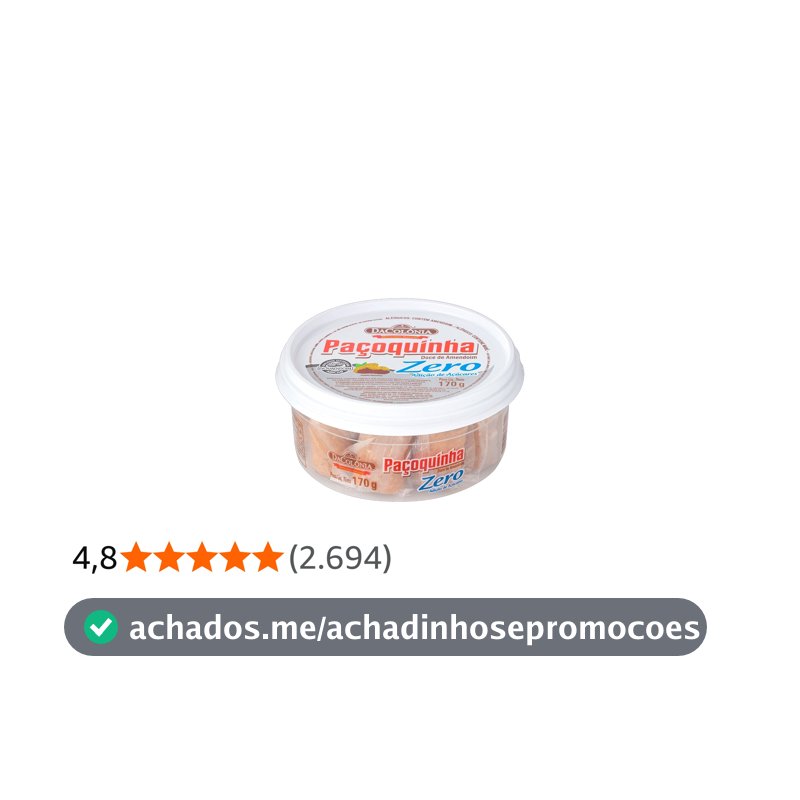 DaColônia Paçoquinha Rolha Zero Açúcar 170g