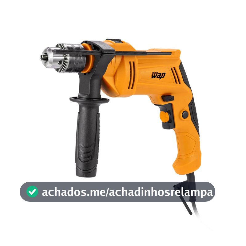 WAP Parafusadeira e Furadeira Impacto 1/2" WF 700 FE13, Limitador de Profundidade e Empunhadeira Auxiliar 40Nm 700W 127V