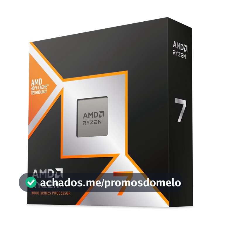 Processador AMD Ryzen 7 9800X3D (AM5/ 8 Cores/ 16 Threads/ 5.2 GHz/ 104Mb Cache/Radeon Graphics/Sem Cooler)