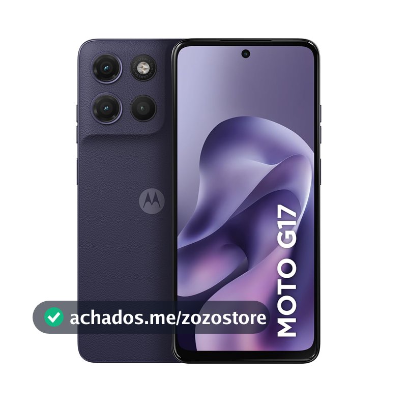 Smartphone Motorola Moto G17 4G - 128GB 4GB Ram + 8GB Ram Boost - Roxo