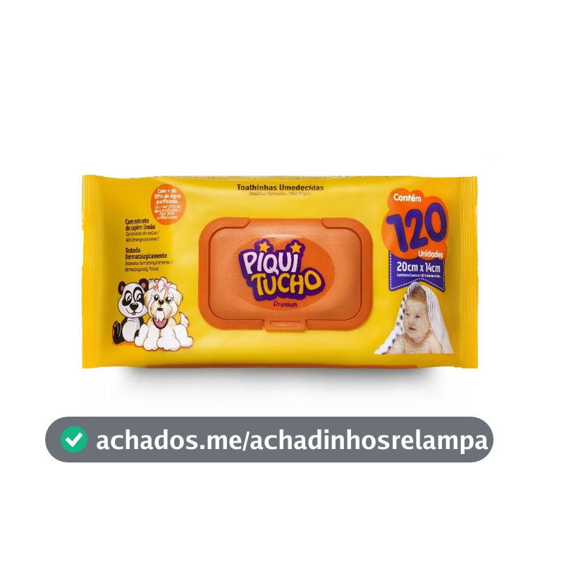 PIQUITUCHO Toalhinhas Umed Premium 1 Unidade Com 120 Lenços Umedecidos