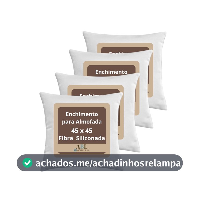 Kit 4 Enchimento para Almofadas Fibra Siliconada 45x45 cm