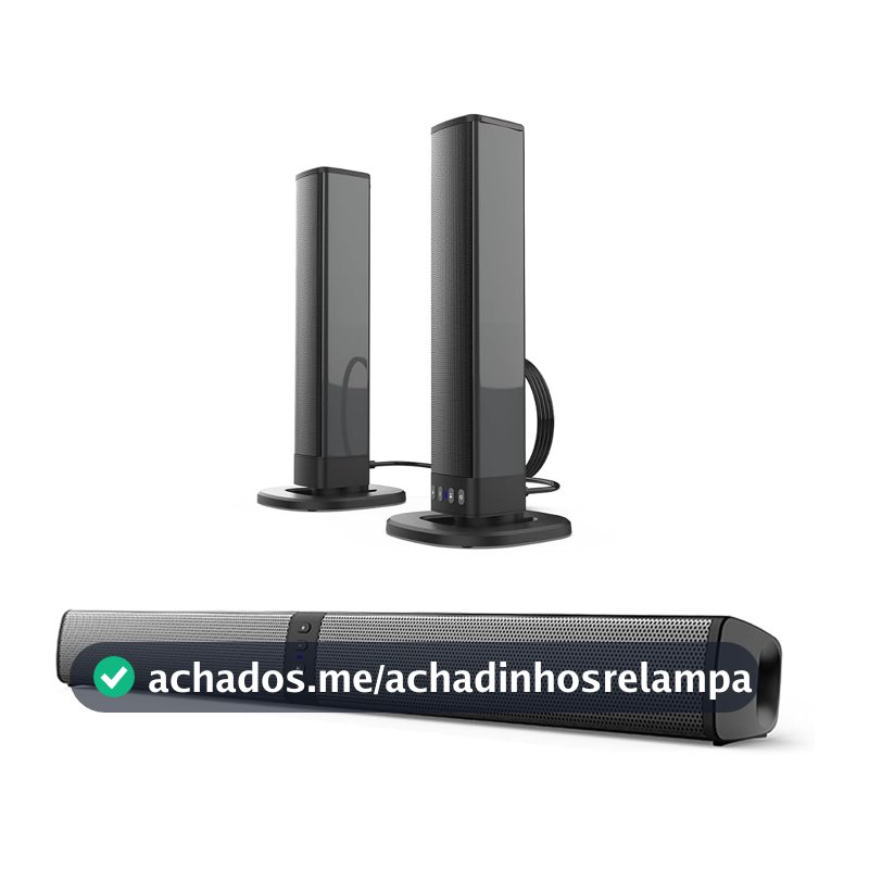 Soundbar Bluetooth Desmontável 20W, Home Theater para TV com Reprodução USB/TF/AUX e Rádio FM, Caixa de Som Sound Bar para Diversos Dispositivos