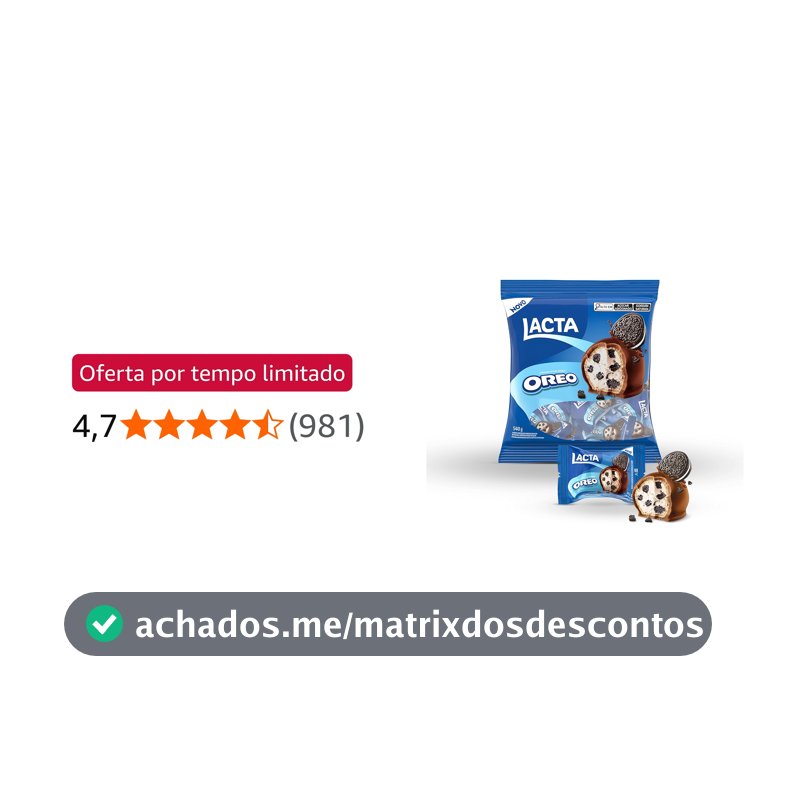 Lacta Oreo - Wafer Recheado Sabor Chocolate Pacote 540g
