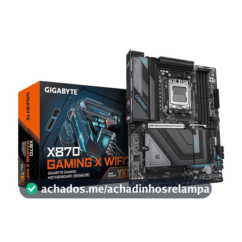 Placa Mãe Gigabyte X870 GAMING X WIFI7 (AM5/4xDDR5/HDMI/DP/M.2/USB 4)