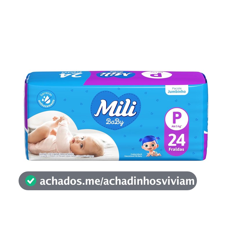 Mili Fralda Ultra Seca Jumbinho Tamanho P 1X24