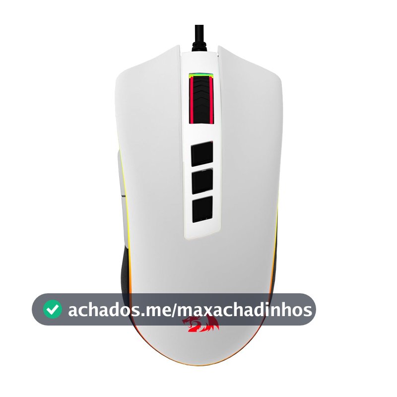 Mouse Gamer Redragon Cobra V2 Special Edition Cypher Branco e Preto RGB M711A-RGB
