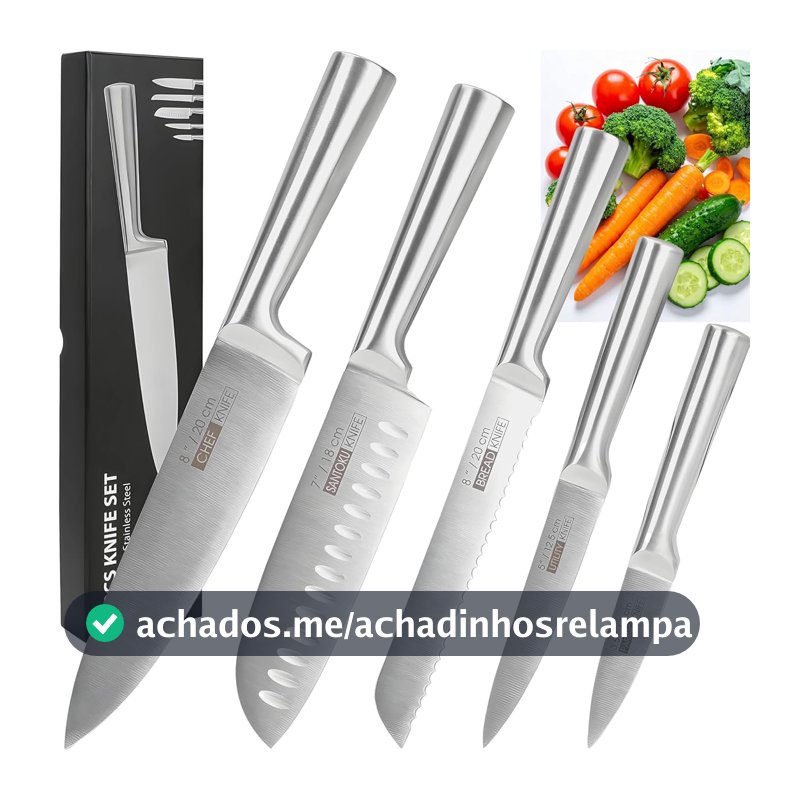 Jogo de 5 Facas Inox 4Cr13