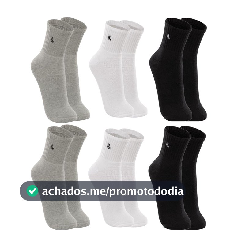 Kit 6 Pares Meias Lupo 3245 Cano Médio Algodão - Sortido