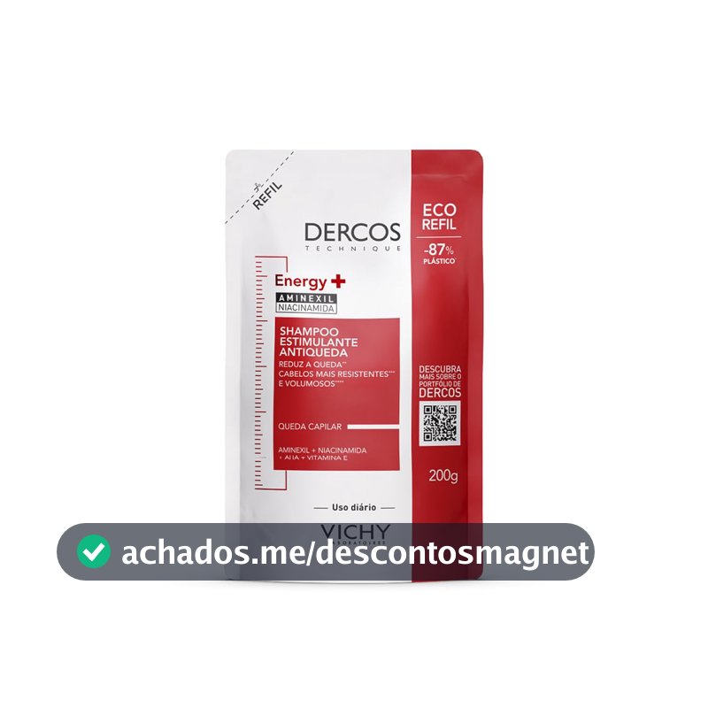 Vichy Dercos Energy+ Shampoo Antiqueda Estimulante Refil, 200g