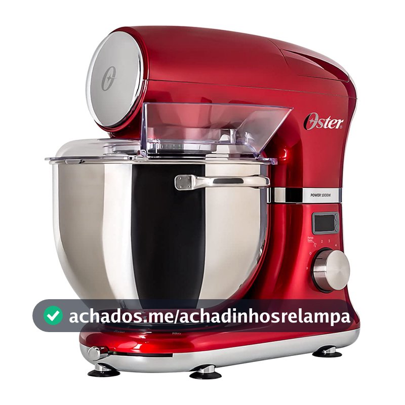Oster Batedeira Planetária Digital, Bowl Inox, 5L, 220V, Vermelha, 1000W, OBAT911