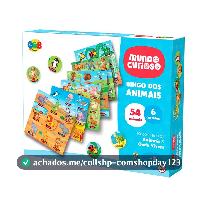 GGB Brinquedo Educativo Infantil Bingo dos Animais