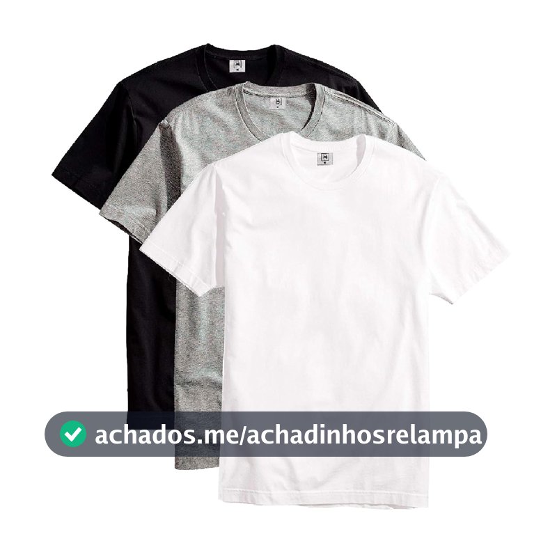 Oferta por tempo limitado: Kit com 3 Camisetas Masculina Básica Algodão Premium