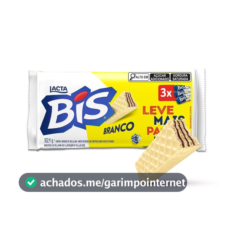 Lacta Bis Laka - Chocolate Branco Kit 3 Unidades 100,8g