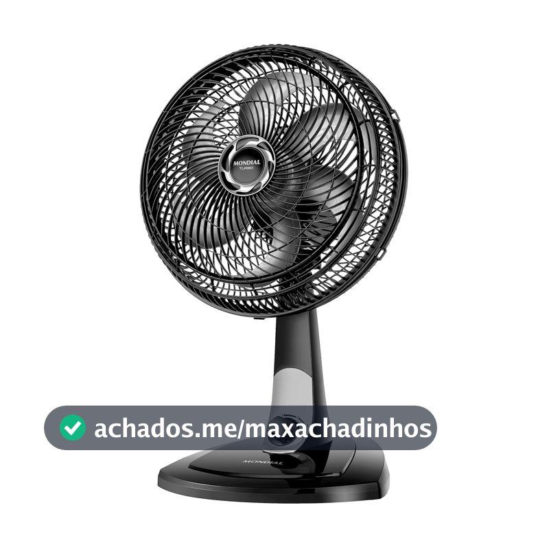 MONDIAL Ventilador de Mesa 30cm Turbo, Preto/Prata, 60W, 110V - VT-30-NB