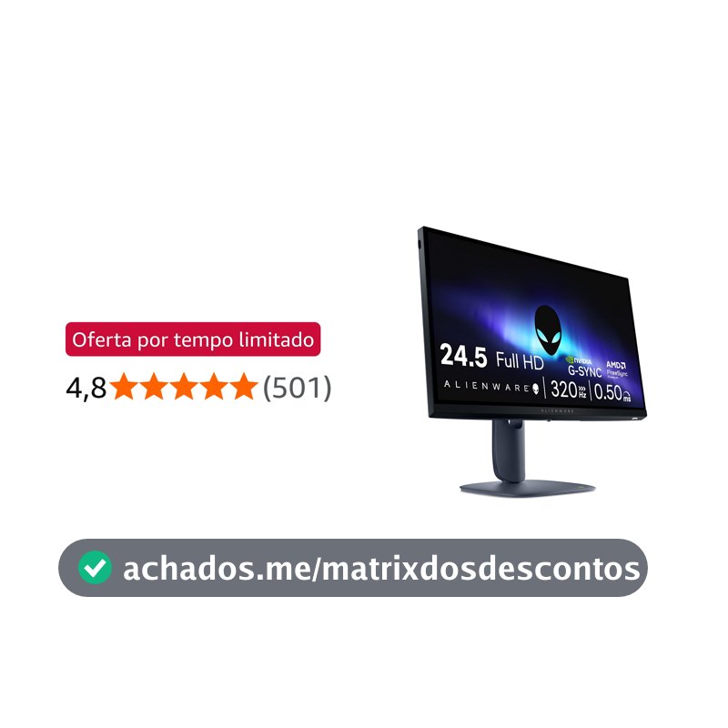 Monitor Gamer Alienware 25", Full Hd (1920 x 1080), 320 Hz, Aw2525hm