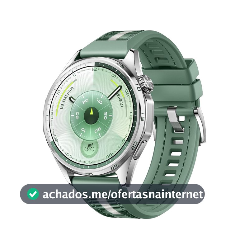 Smartwatch, HUAWEI WATCH GT 6 46mm, Potenciômetro de Ciclismo no Pulso, Bateria com Autonomia de Até 21 Dias, Bem-Estar Emocional Multidimensional, Compatível com iOS e Android, GPS Integrado, Verde