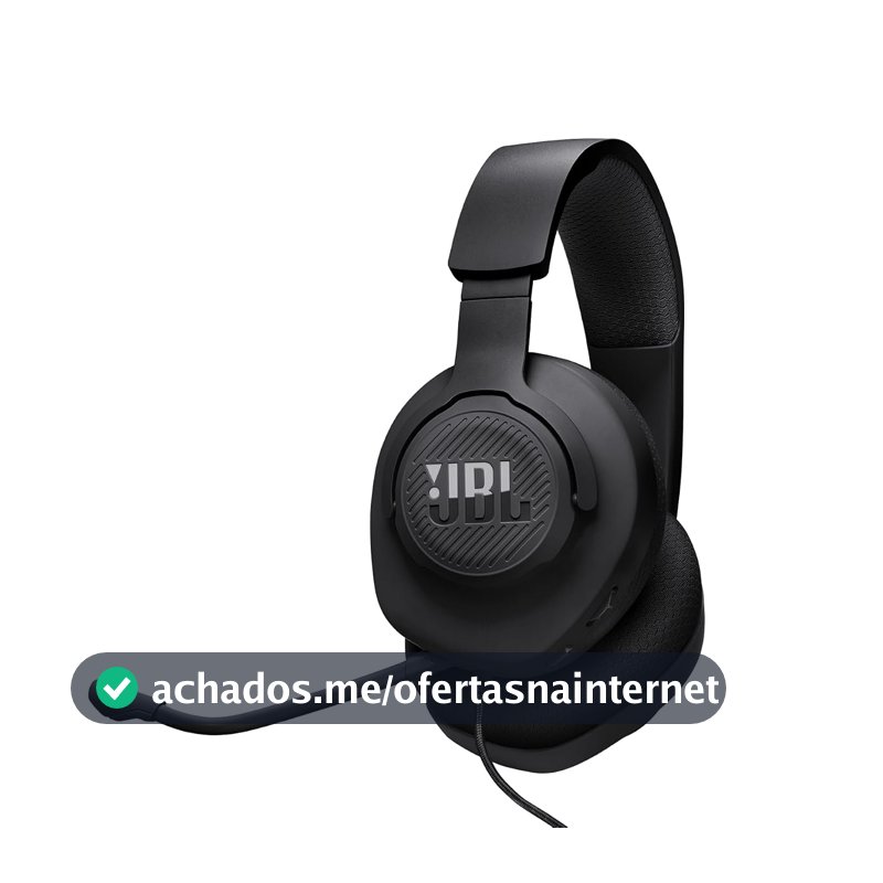 JBL, Fone de Ouvido Com Fio, Quantum 100M2, Headset Gamer, Over Ear, Microfone Removível - Preto