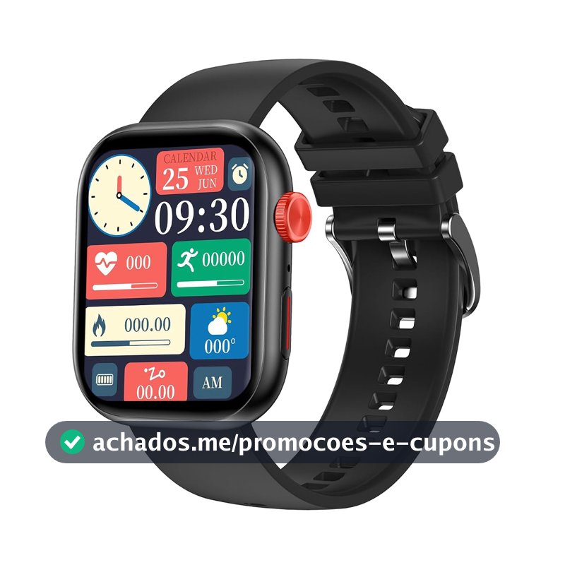 Relógio Inteligente Smartwatch FB047 com 1.83" Tela, Bluetooth, 100 Modos Esporte, IP68, 5 Dias Bateria - 37g Leve para Homens e Mulheres