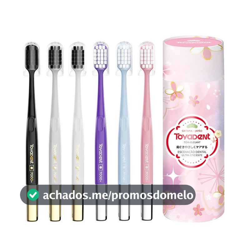 TOYADENT Escova de Dentes Ultra Macia Série Sakura, Kit com 6 Unidades