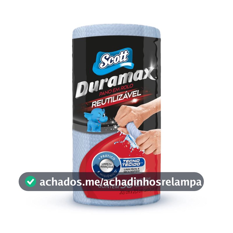 Scott Duramax Pano Reutilizável em Rolo, Azul, 58 Folhas