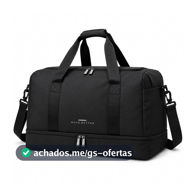 Bolsa de Academia e Viagem com Porta-Tênis e Alça Transversal