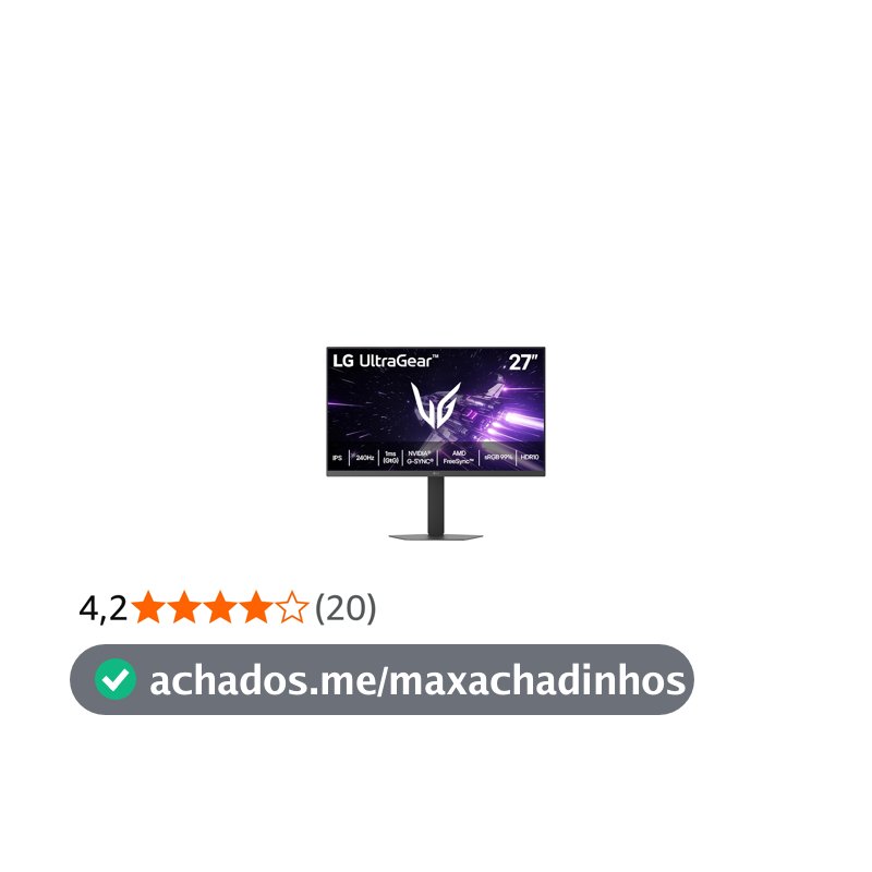 LG UltraGear Monitor Gamer 27" IPS 240Hz 1ms (GtG) Full HD (1920x1080) sRGB 99% HDMI 2.0 NVIDIA G-SYNC AMD FreeSync Premium, Preto - 27G440A
