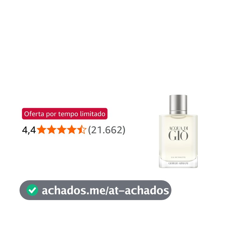Armani Beauty, Acqua di Giò Eau de Toilette, Giorgio Armani, Perfume Masculino Refilável, Fragrância Cítrica, Aquática e Fresca com Notas de Bergamota, Cedro, Patchouli, Jasmim e Almíscar