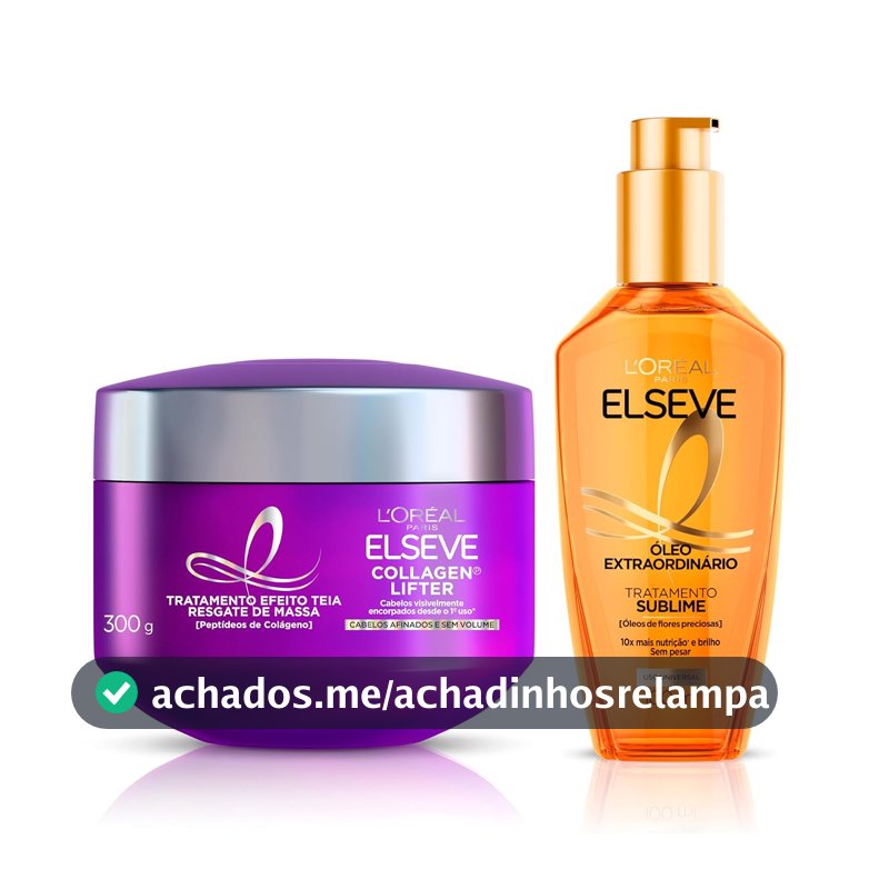 Kit L'Oréal Paris Elseve - Óleo Extraordinário Finalizador Capilar + Collagen Lifter Máscara de Tratamento