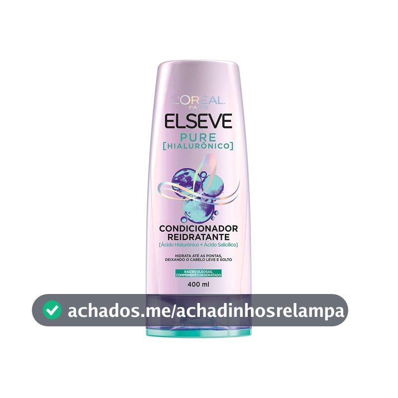 Condicionador L'Oréal Paris Elseve Pure Hialurônico, 400ml