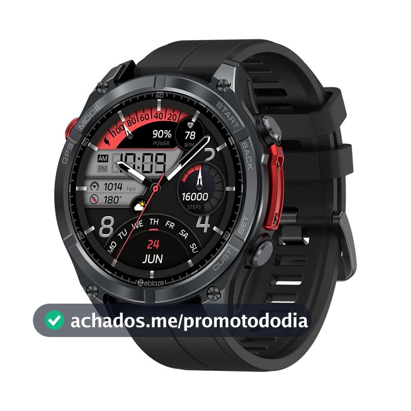 Zeblaze Stratos 4 Smartwatch Relogio Inteligente Masculino Relógio Inteligente, GPS 170+Esportivo, 5ATM a Prova d'Agua, Chamadas Bluetooth,Android Smart Watch for Android IOS