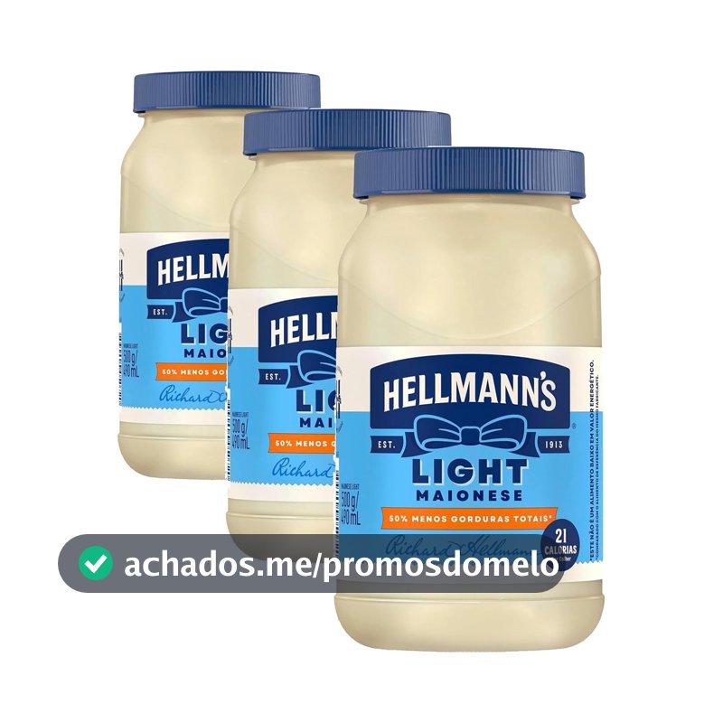 Hellmann's Maionese Light 500g (Embalagem com 3)