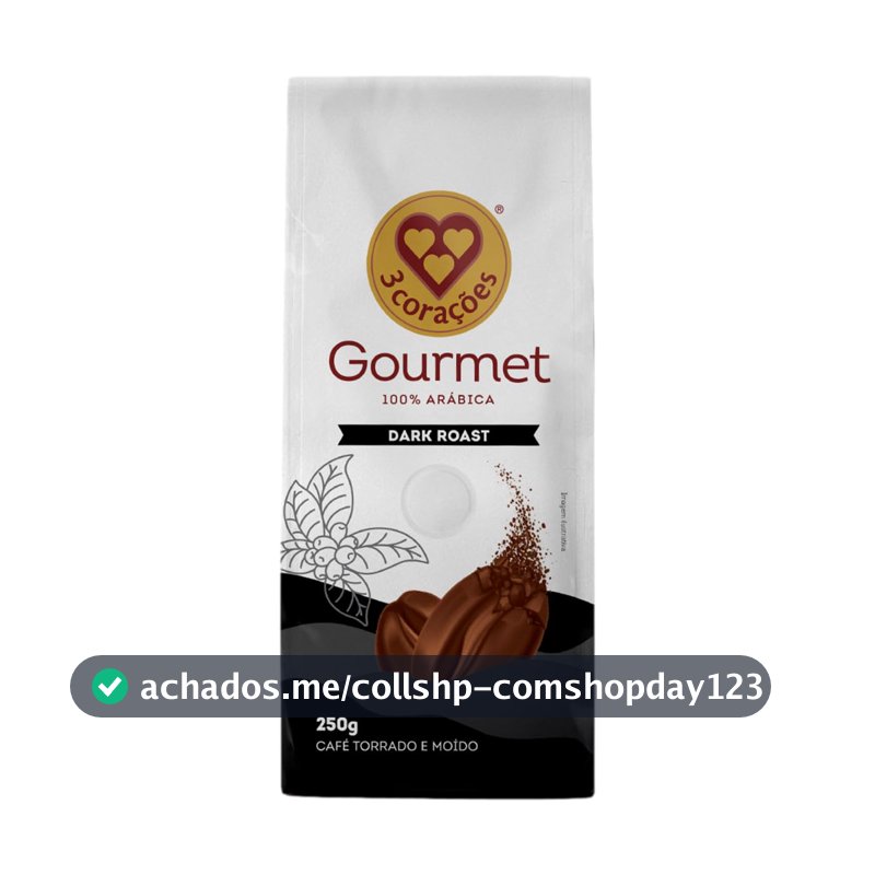 3 Corações Café Torrado e Moído Gourmet Dark Roast, 250G
