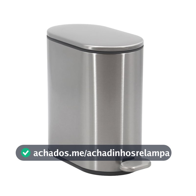 Lixeira com Pedal e Balde Slim Prime 5 L Inox Brinox
