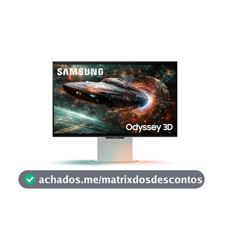 Monitor Odyssey 3D, sem óculos, 27", 4k, 165Hz, 1ms, HDMI, DP, USB, prata