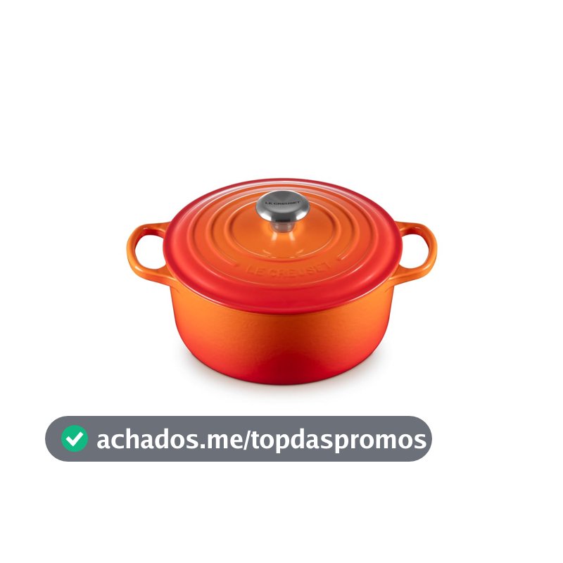 Le Creuset Panela Redonda 24 cm Ferro Fundido Esmaltado Signature Laranja