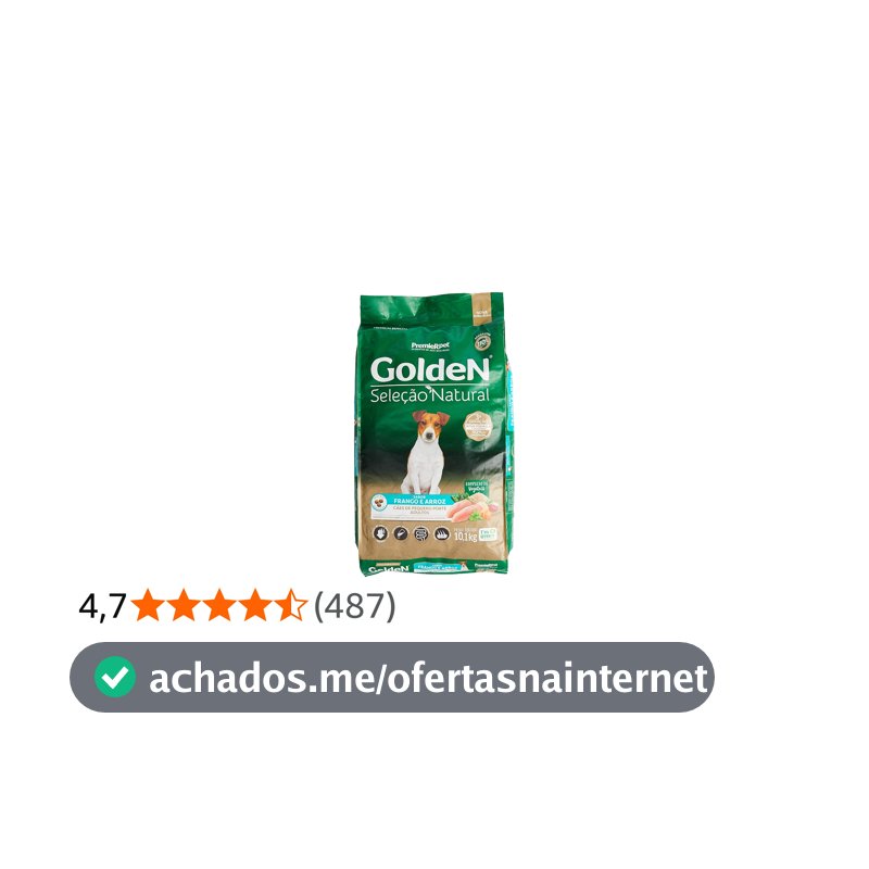 Golden Seleção Natural Ração para Cães Adultos, PremieR Pet, 10.1Kg