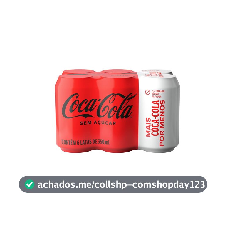 Pack de Coca-Cola sem Açúcar 350Ml 6 unidades