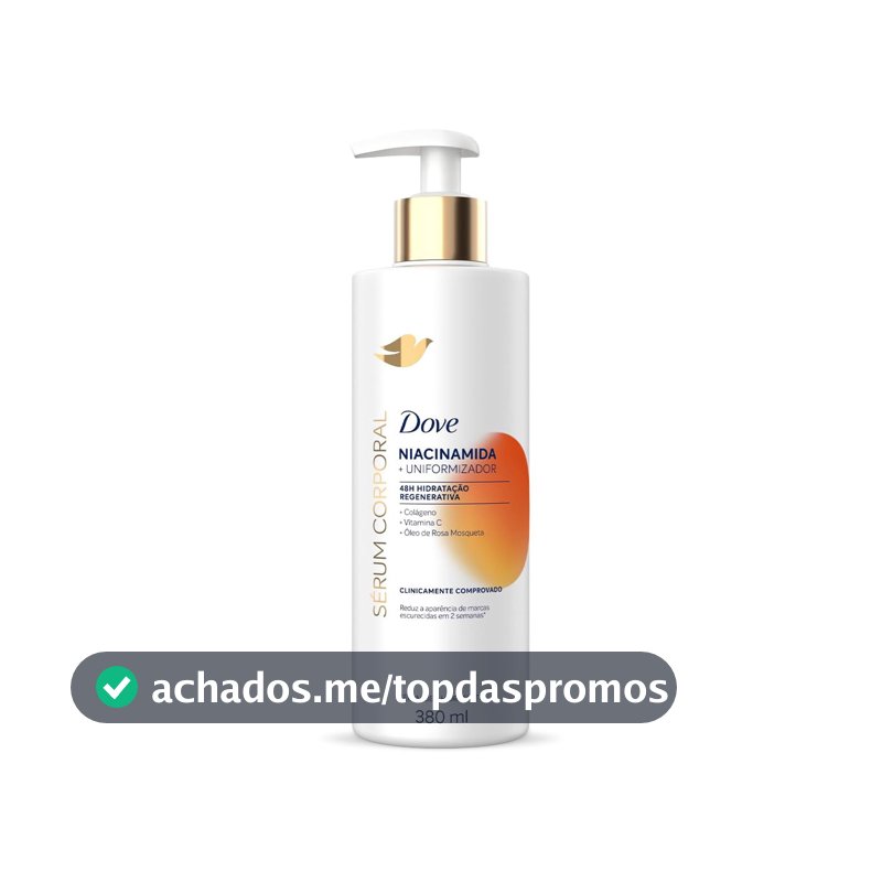Sérum Hidratante Corporal Para Pele com Tom Irregular 48h de Hidratação Regenerativa Dove Dermo Renovador Niacinamida Redutor de Marcas Escurecidas Clinicamente Comprovado 380mL