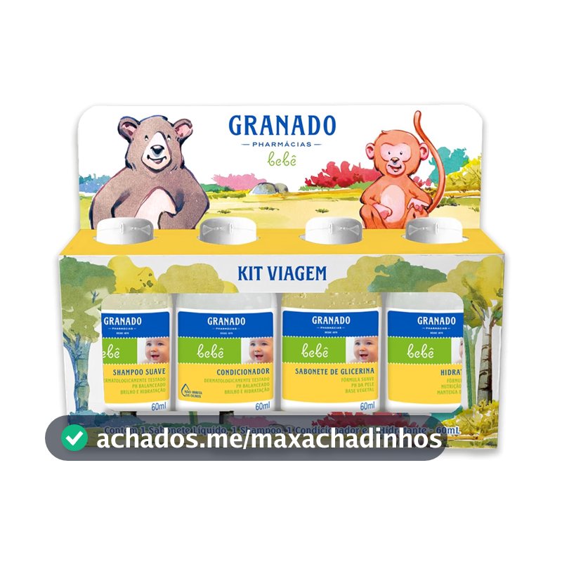 Kit de Viagem para Bebê Granado, 60ml, Kit com 4 Unidades