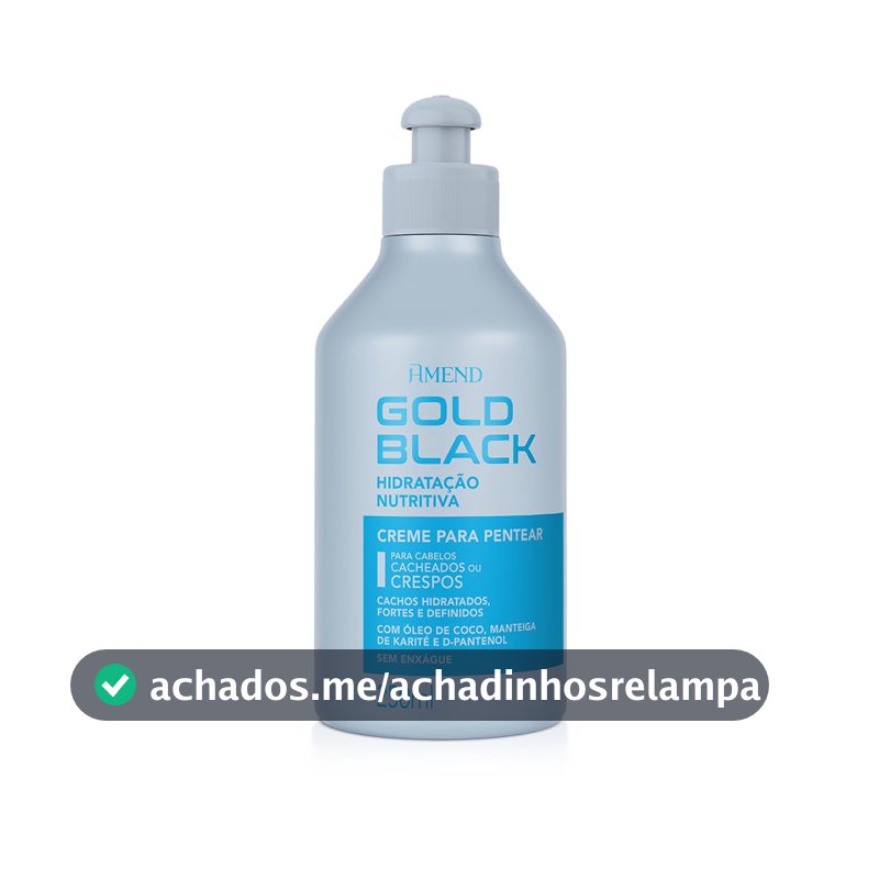 Creme para Pentear Amend Gold Black Hidratação Nutritiva, 250g