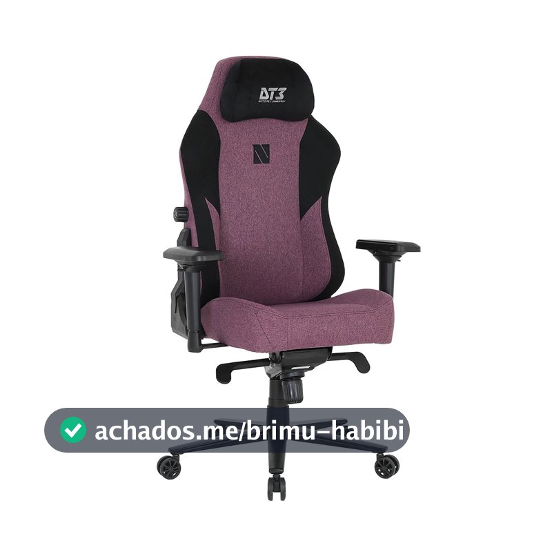 Cadeira Gamer DT3 Nero, Revestimento com Tecido DT3 Max2Weave, almofada magnética, apoio lombar integrado, braços 4D+, suporta até 140 e altura máx. de 1,85m(Grape)
