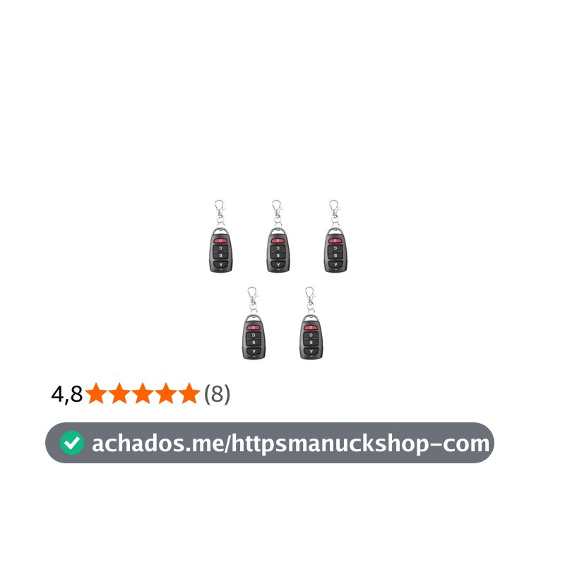 Kit 5 Controle Remoto Cópia Copiar Duplicador Clone Clonador Copiador Alarme Carro Veículo Motor Portão Porta Eletrônico Garagem Casa Residência Condomínio