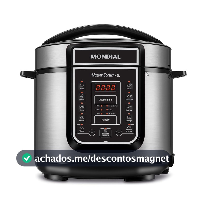 MONDIAL Panela de Pressão Digital, Master Cooker - 5L, 220V, Preto, 900W - PE-38
